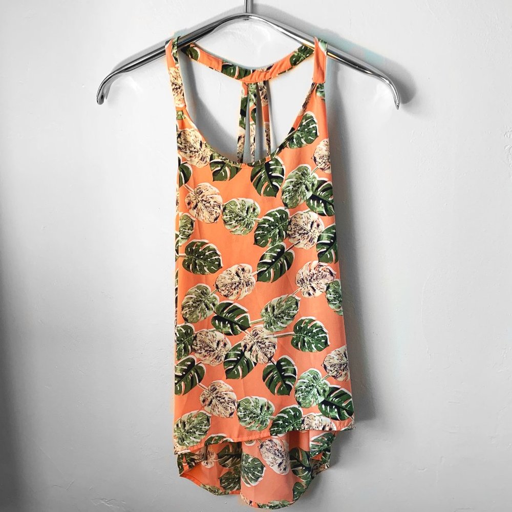 Palm Leaf Printed Flowy Tank